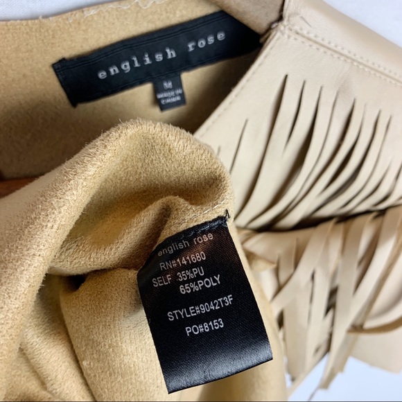 English Rose Vegan Leather Fringed Zip Back Shirt - Picture 3 of 8